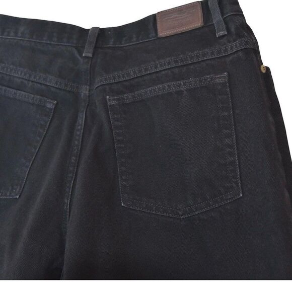 Vintage 90s LL Bean Womens 14 Petite Faded  Natural Fit Denim Jeans Black - Picture 4 of 12